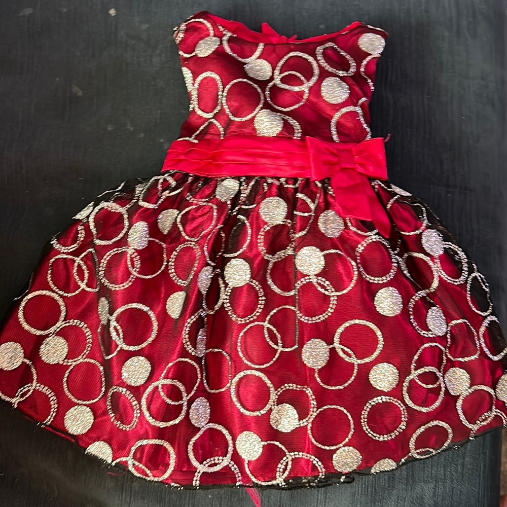 Baby girl - size  18 month red and silver Christmas dress